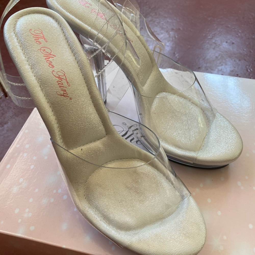 Clear competition heels sz 9